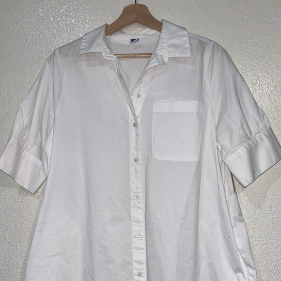 OLD NAVY WOMENS SHIRT DRESS WHITE SHORT SLEEVE Sz MD NEW - Picture 8 of 11